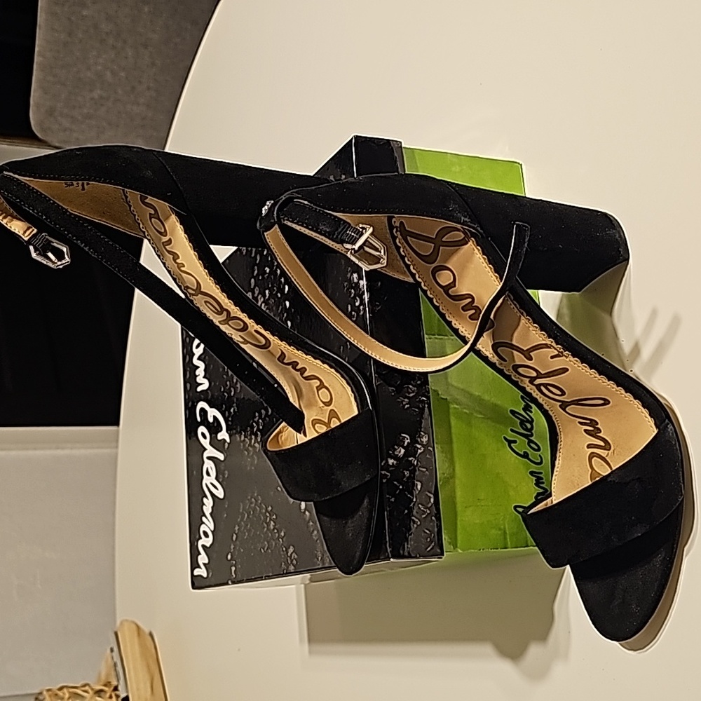 Sam Edelman Yaro Black Suede Heels Size 9